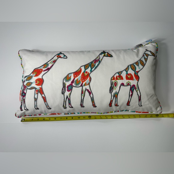 NWT Mirage Multicolor Three Girrafes Applique 12 in. x 24 in. Throw Pillow - Picture 8 of 11